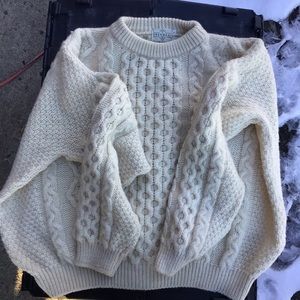 Vintage pullover wool chunky knit crop 80s sweater